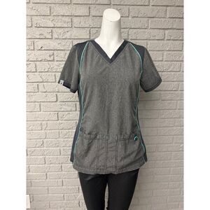 Scrub Star Gray Scrub Top Size XS